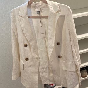 White linen blazer NEW WITH TAGS